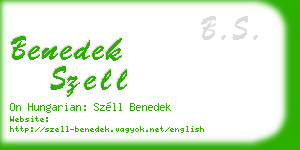 benedek szell business card